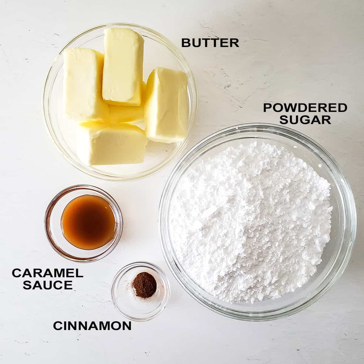 Ingredients for Caramel Frosting.