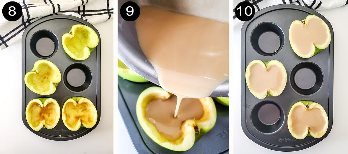 Steps to fill apples.