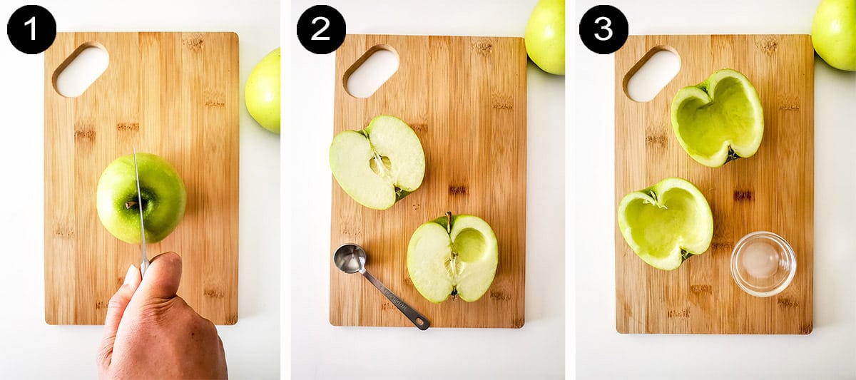 Steps to prepare apples.