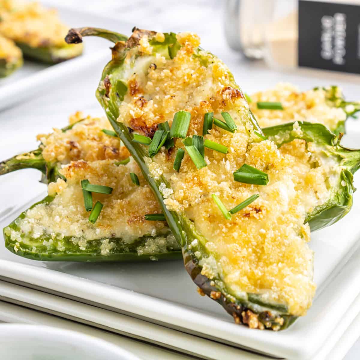 Closeup of jalapeno poppers.