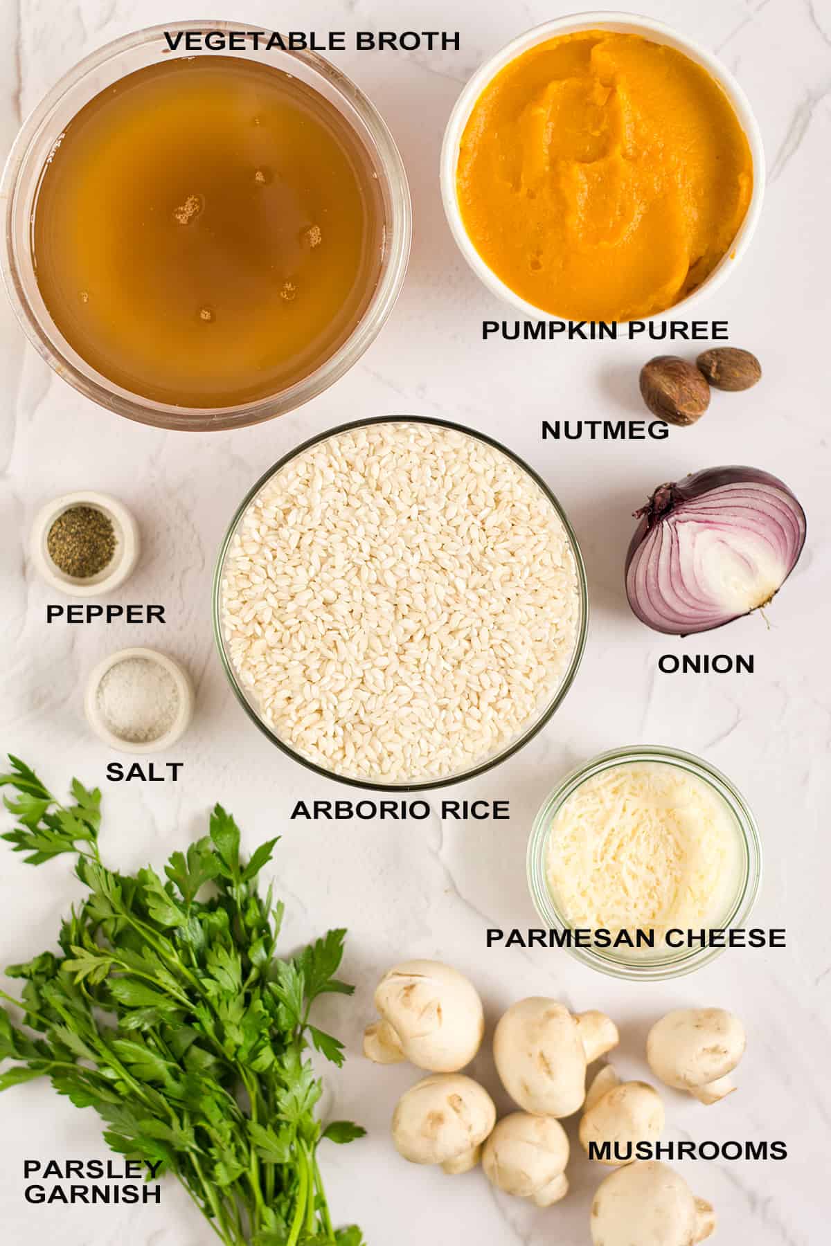 Ingredients for fall risotto.