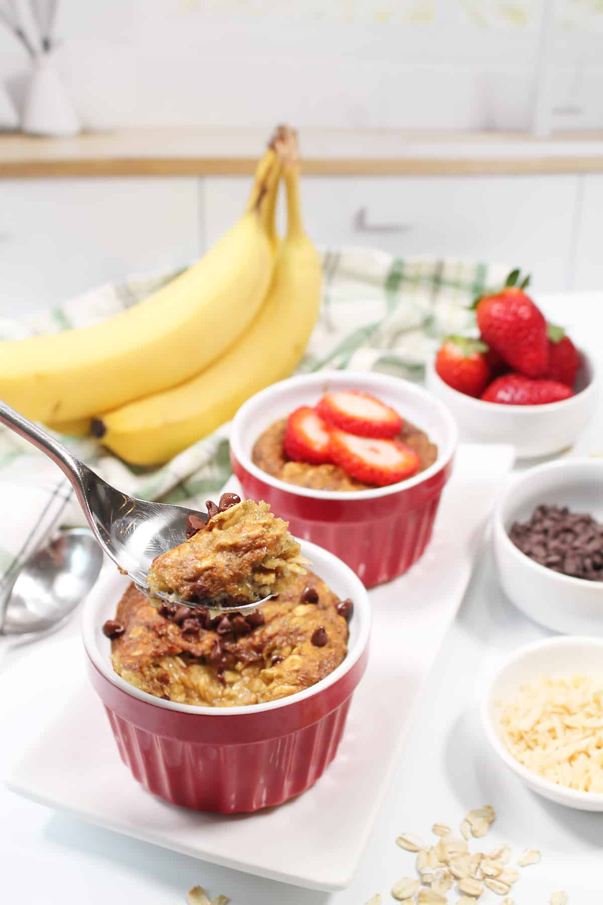 Spoonful of air fryer oatmeal.