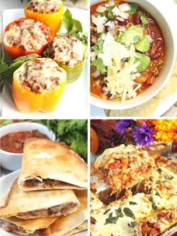 Collage ground beef dinner ideas.