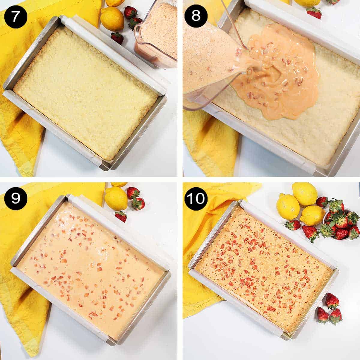 Steps to fill and bake bars.