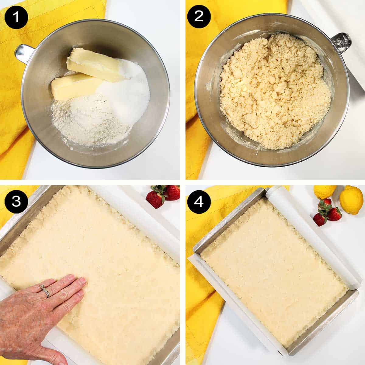 Steps to make shortbread crust.