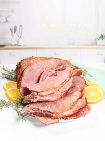 Maple Brown Sugar Glazed Ham featured.