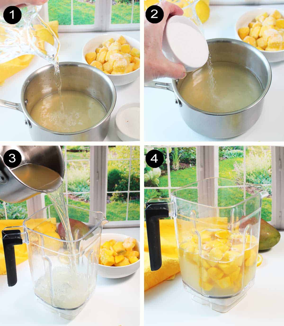 Steps to make lemonade mixture.