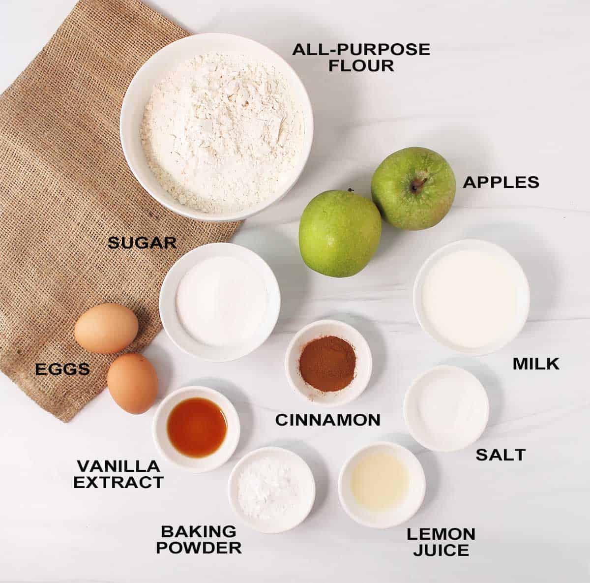 Apple fritters batter ingredients.