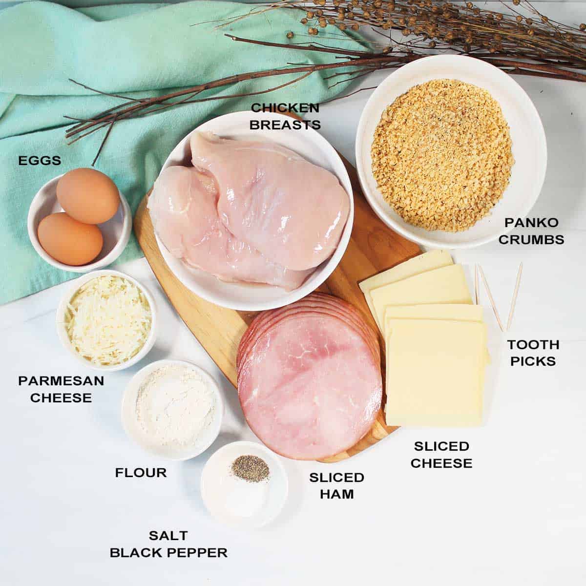 Ingredients for stuffed chicken breasts.