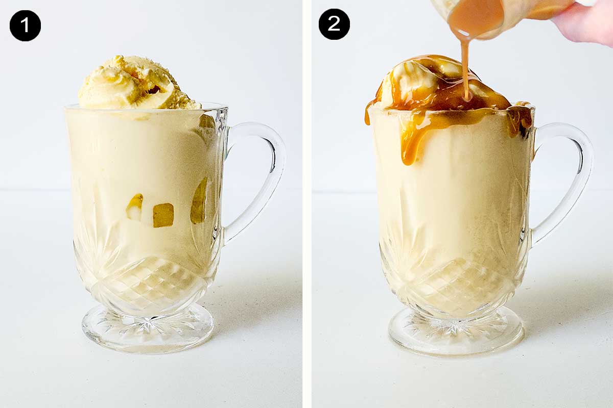 Steps to make ice cream float.