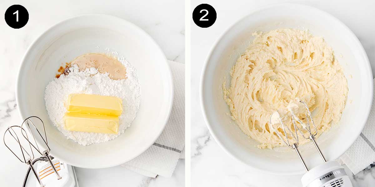 Steps to make earl grey buttercream.