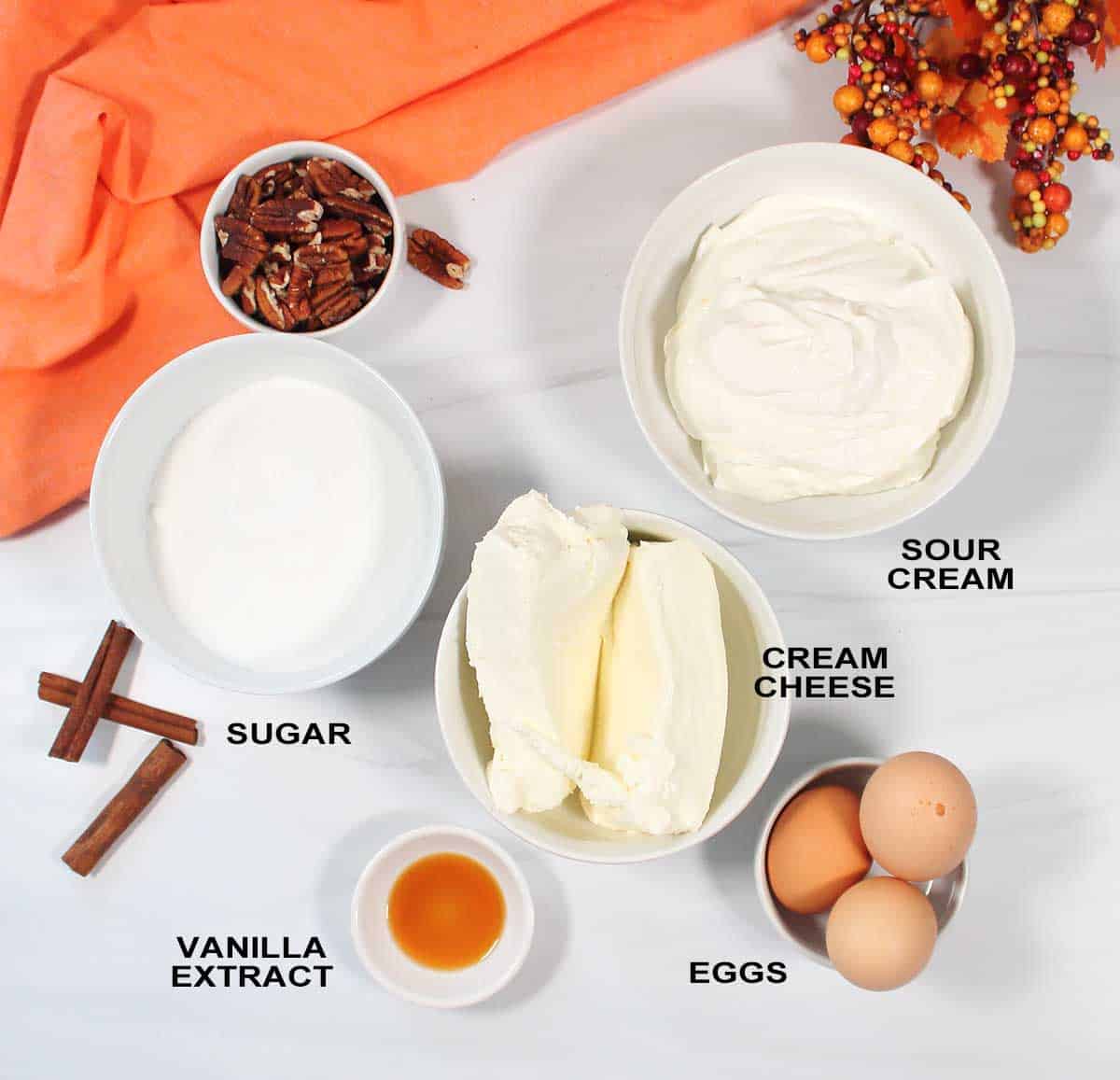Cheesecake ingredients.