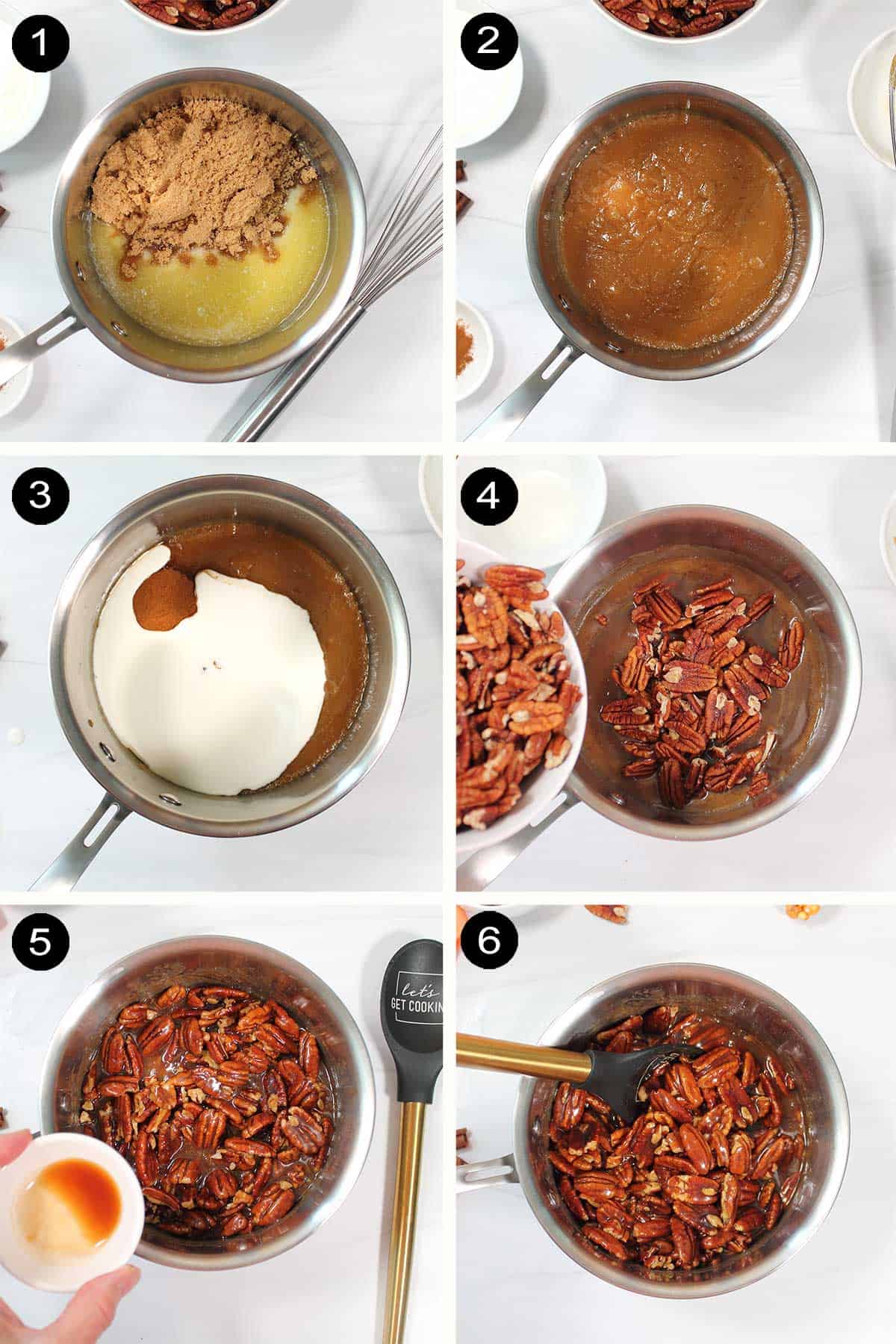 How to make pecan pie topping.