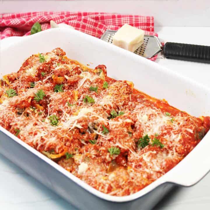 Stuffed Shells with Ground Beef - 2 Cookin Mamas