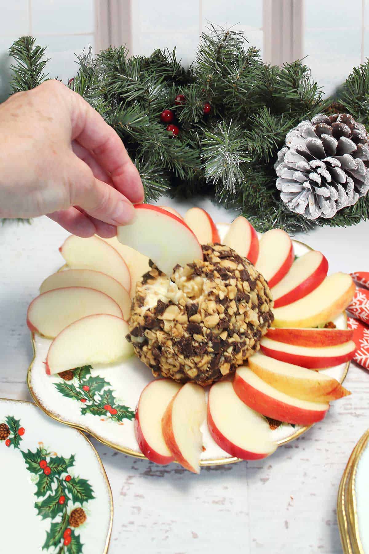 Easy Caramel Apple Cheese Ball for Christmas.