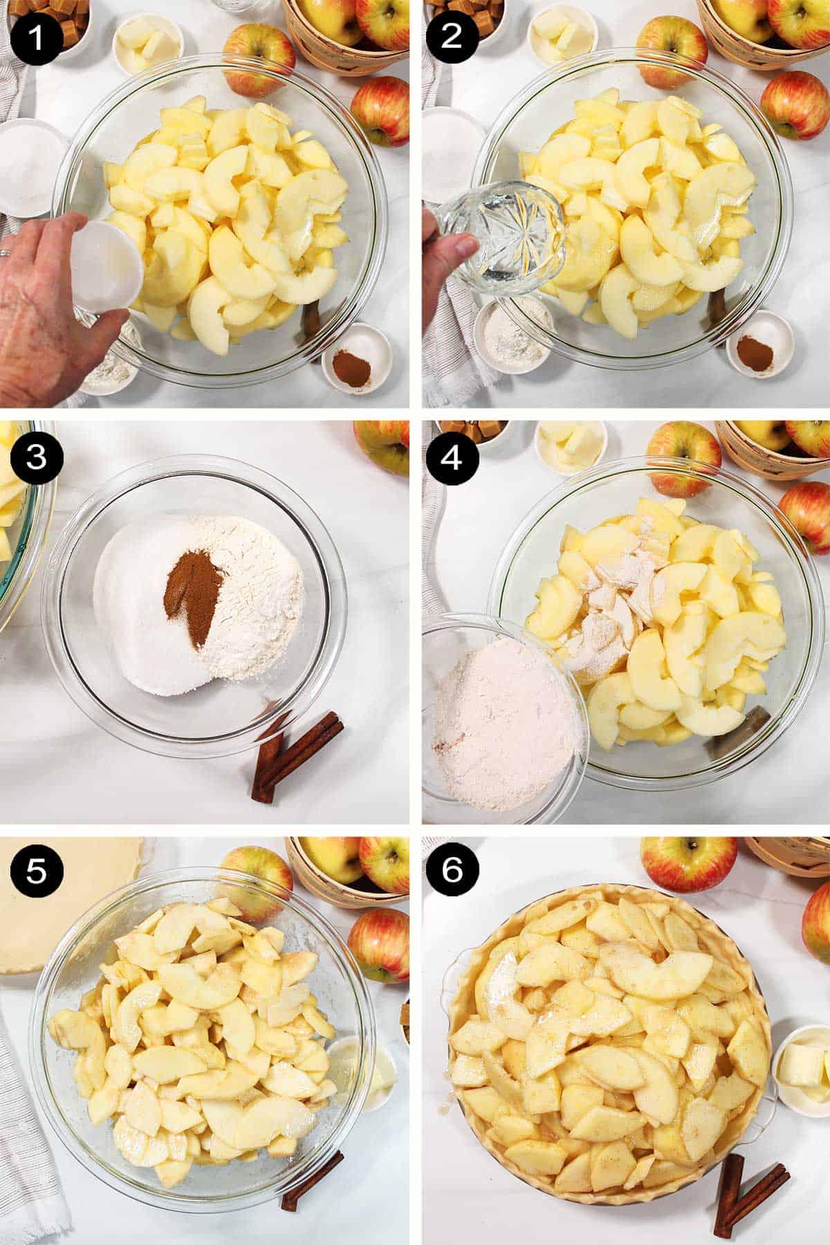 Steps to make apple crumble pie recipe.