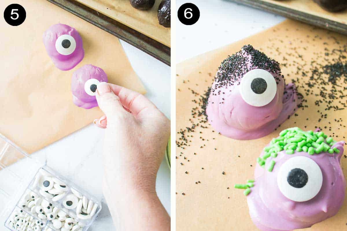 Steps to decorate truffles.