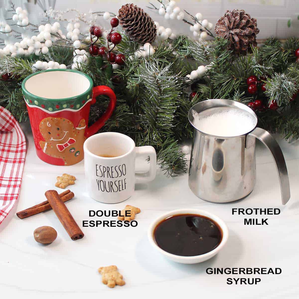 Gingerbread Latte ingredients.