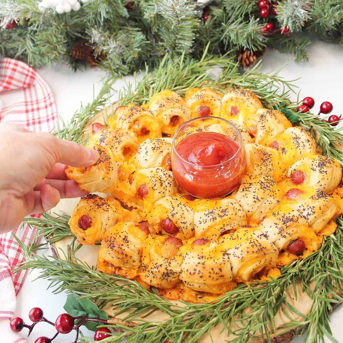 Pigs in a blanket wreath
