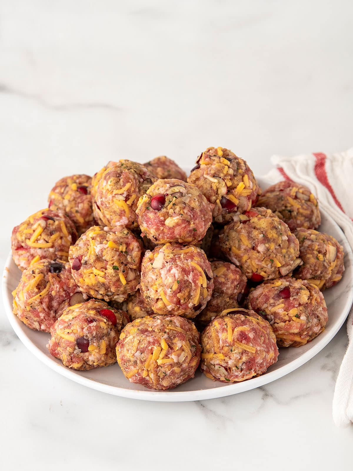 Mixture formed into balls and ready for air fryer.