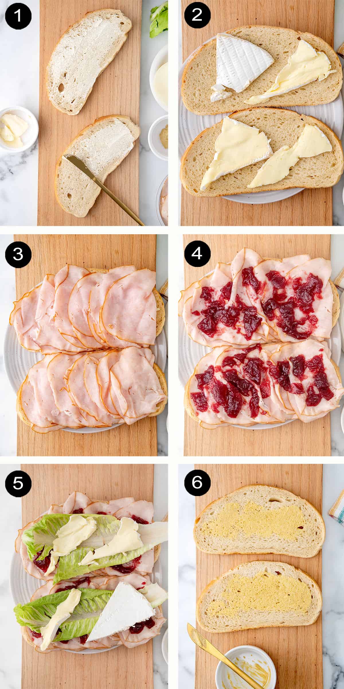 Prep steps for assembling panini sandwich recipe.