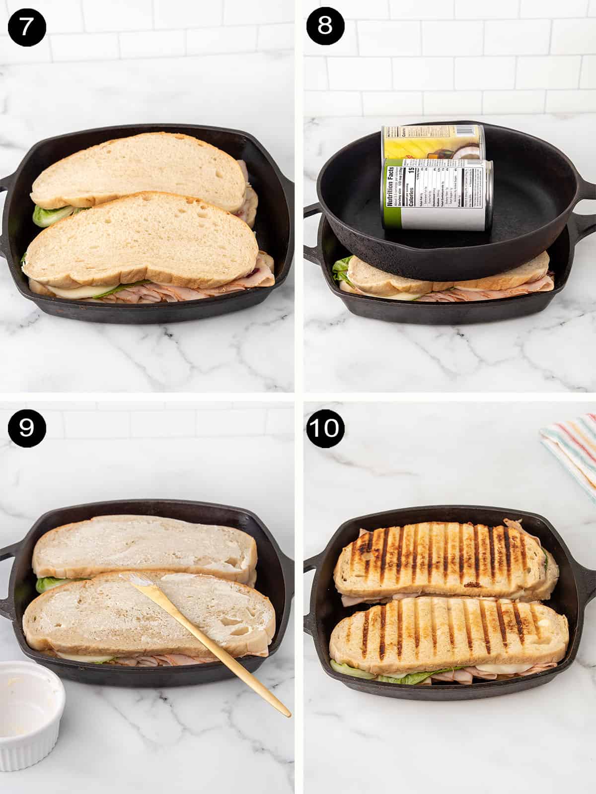 Steps to cook turkey panini sandwich.