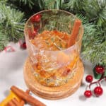 Looking into brown sugar old fashioned glass.