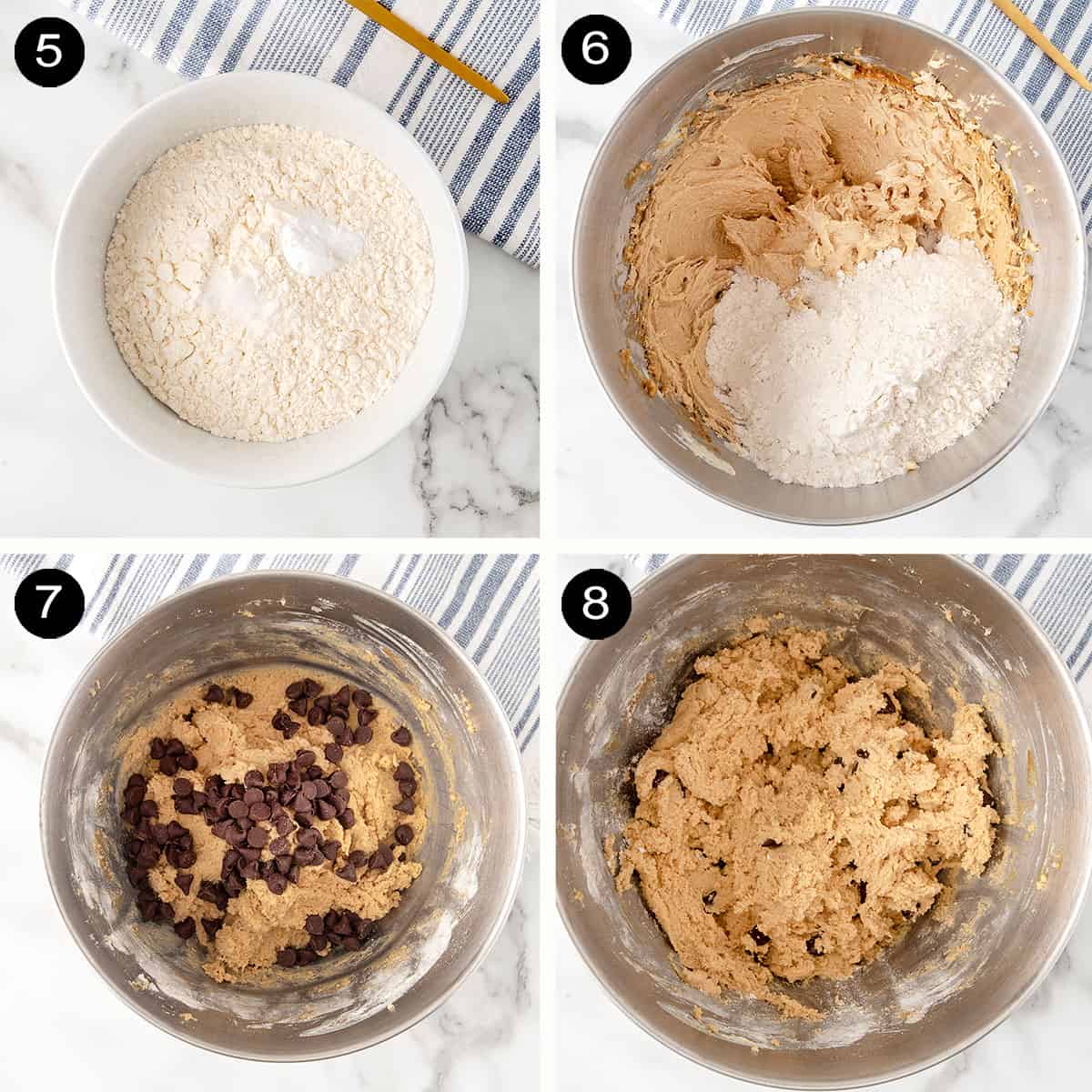 Finishing steps to make cookie dough.