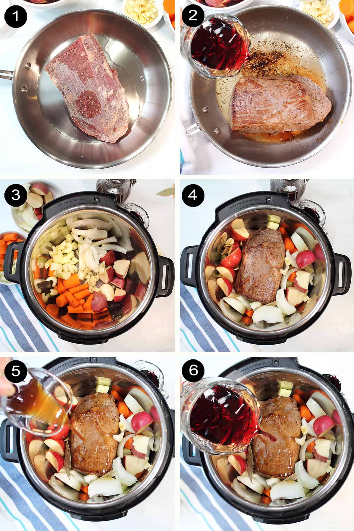 Crockpot Pot Roast prep steps.