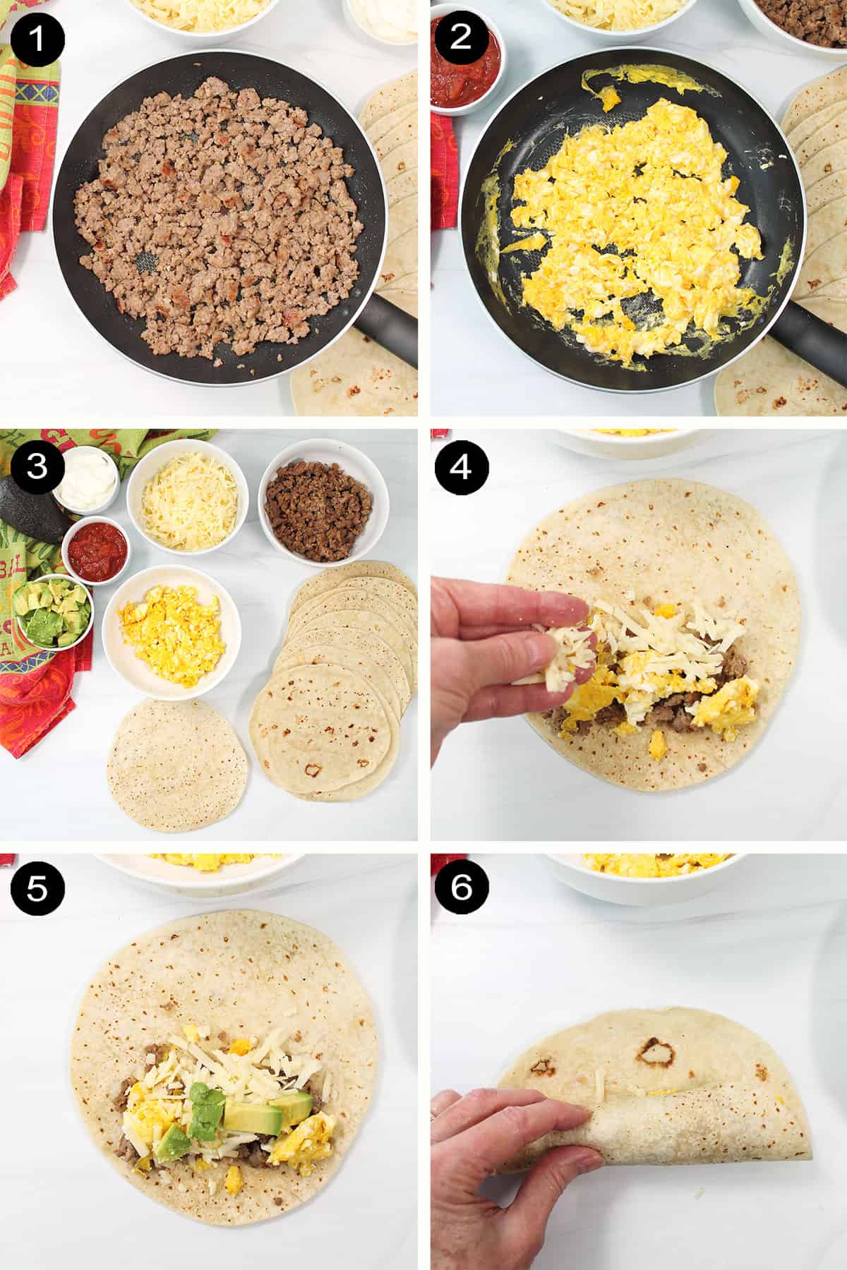 How to make breakfast taquitos steps.