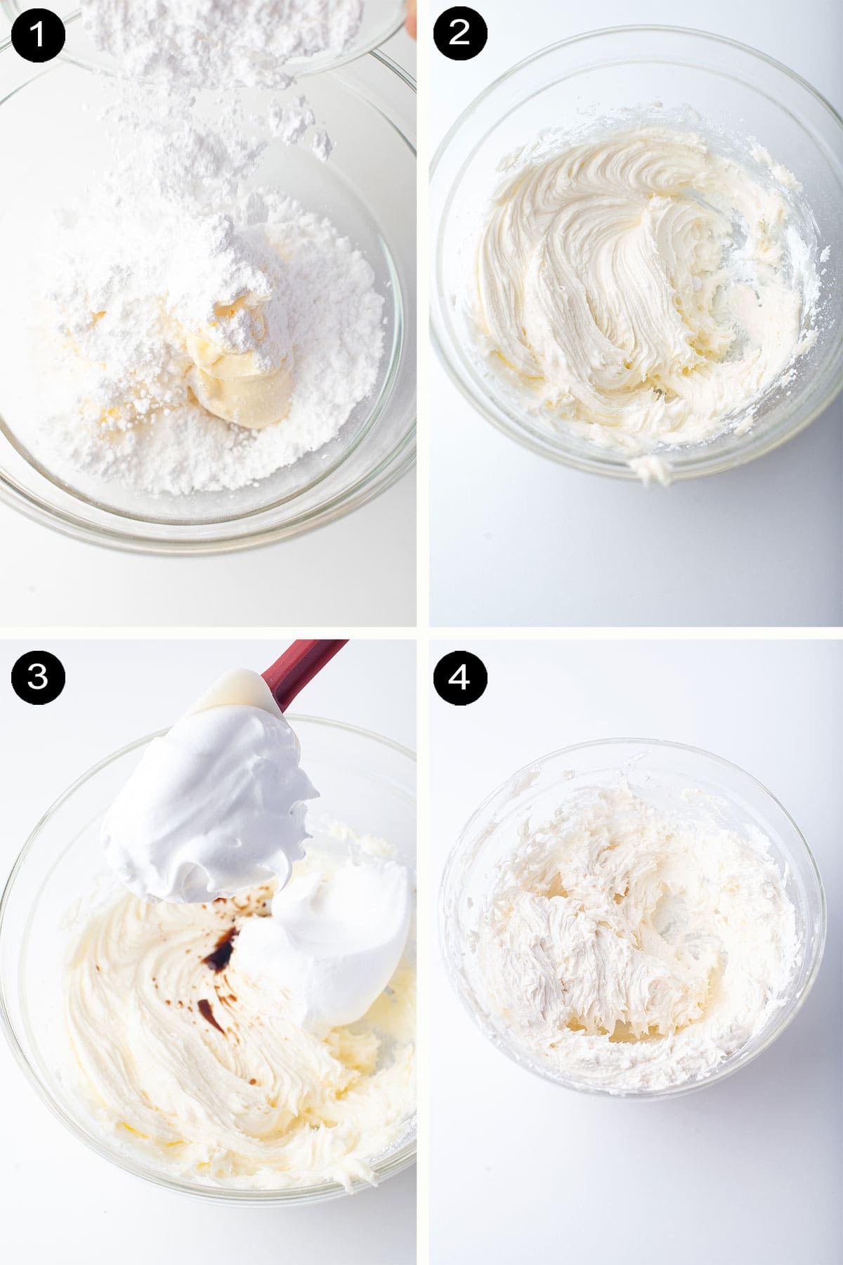 Steps to make marshmallow frosting.