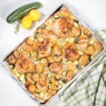 Lemon Rosemary Chicken on sheet pan.