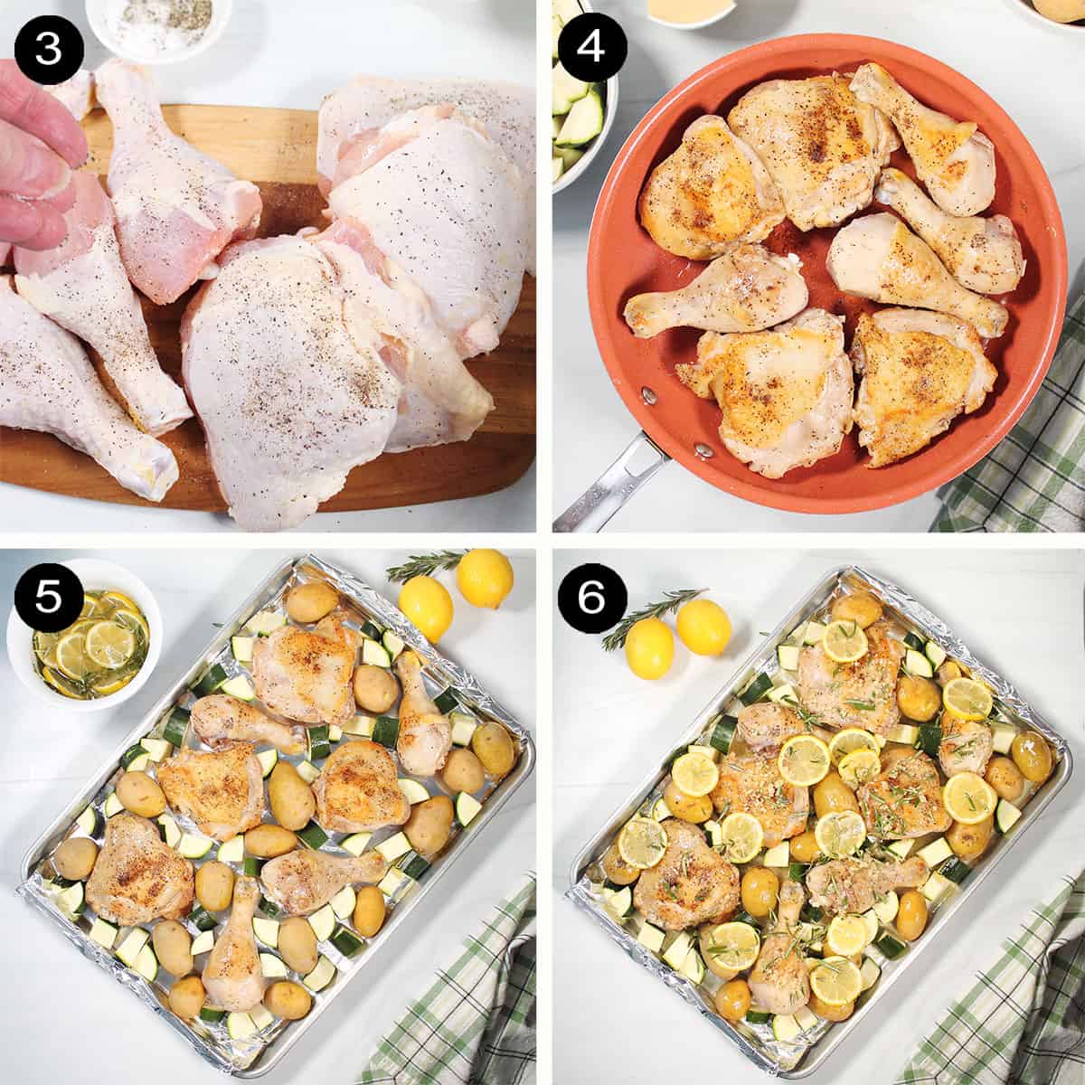 Steps to prepare chicken sheet pan dinner.