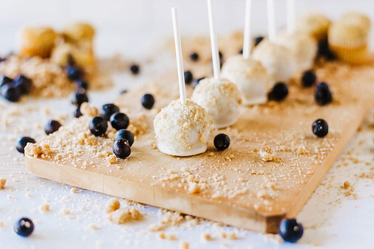 Blueberry Muffin Cake Pops - 2 Cookin Mamas