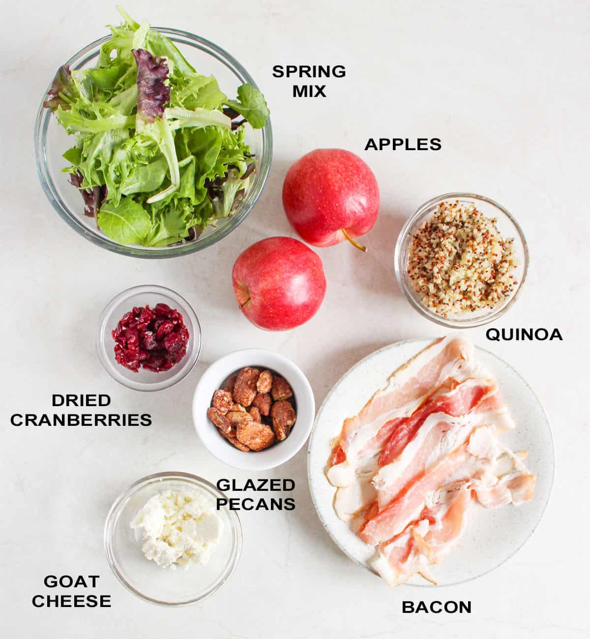 Apple Pecan Salad ingredients.