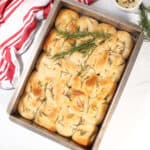 Baked focaccia with rosemary.