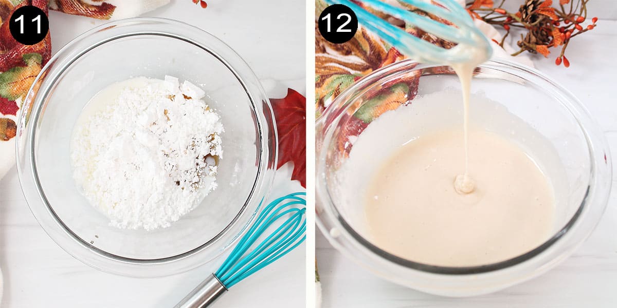 Steps to make maple icing.