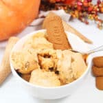 Bowl of pumpkin ice cream.