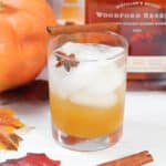 Pumpkin Bourbon cocktail by bourbon bottle.