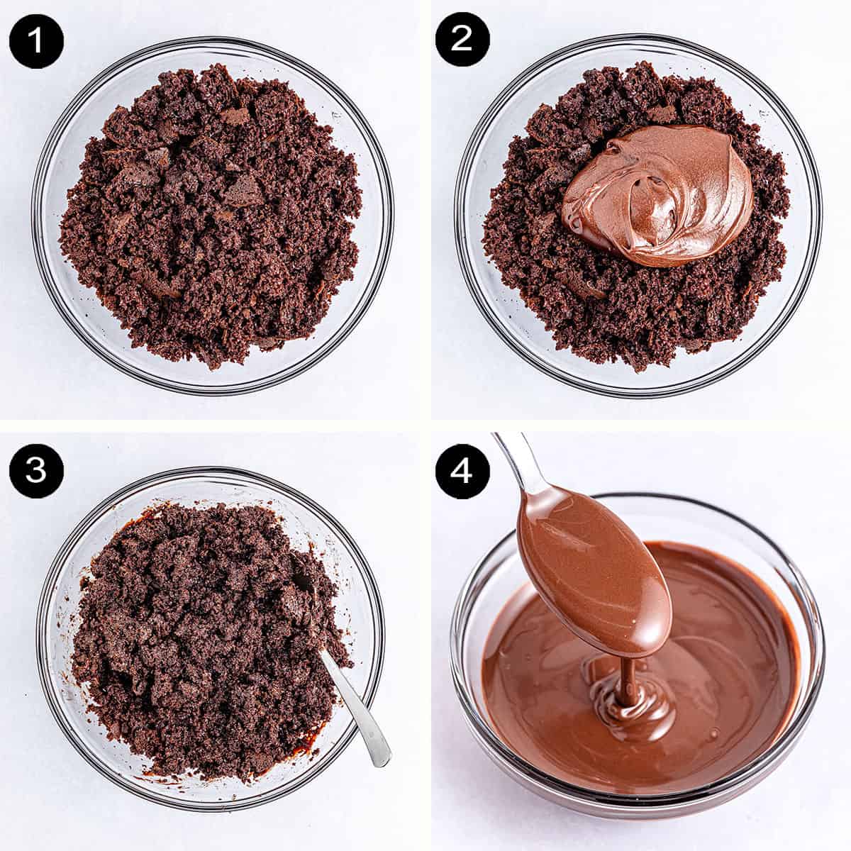 Prep step to make sugar cone teepee filling.