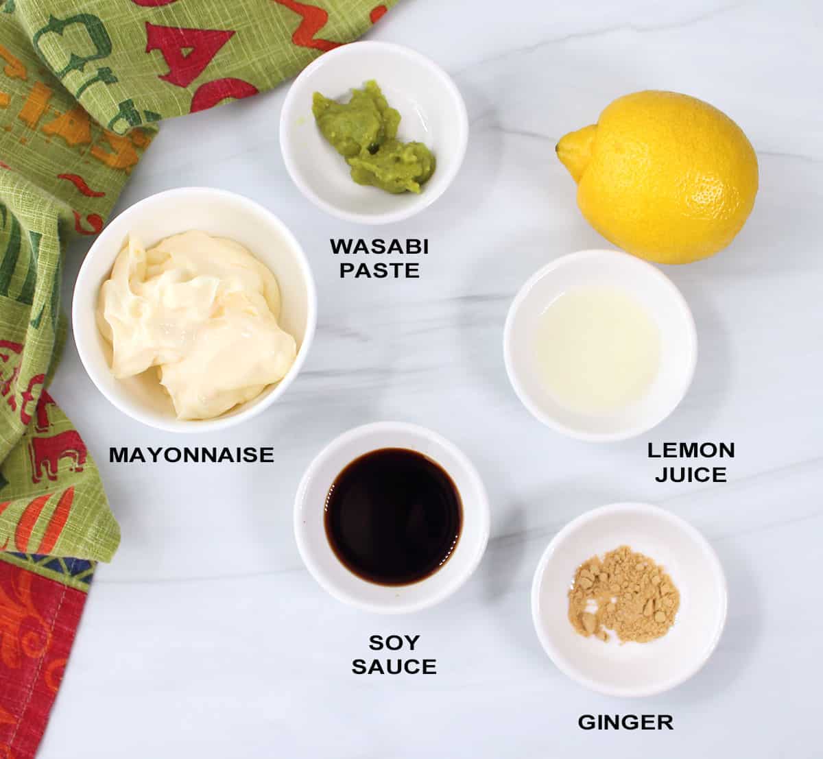 Wasabi Mayo ingredients.