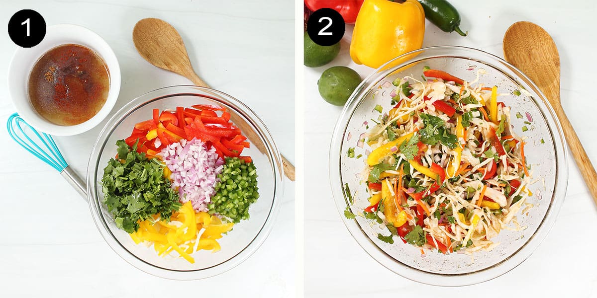 Steps to make crispy slaw.