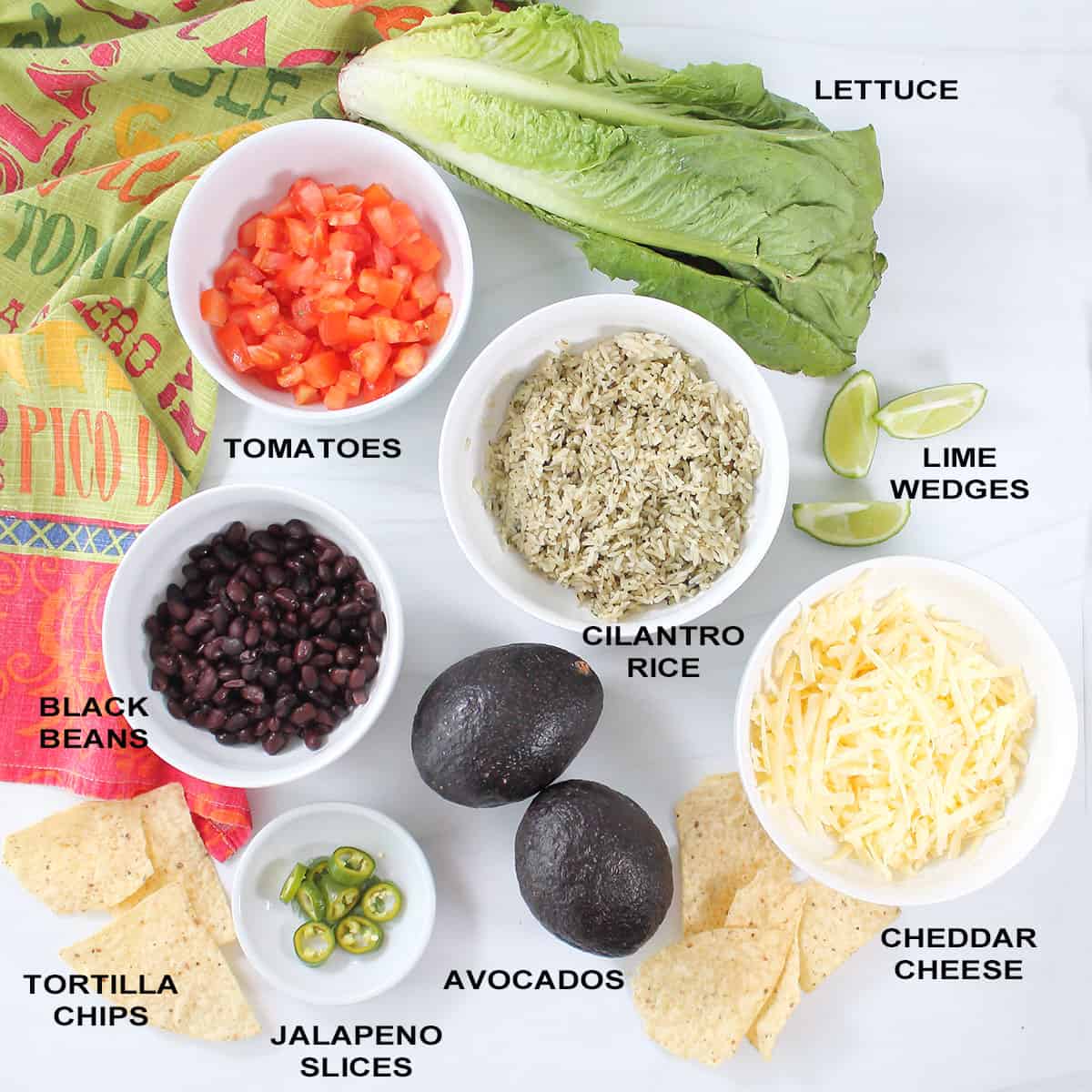 Chicken Fajita Bowl ingredients.