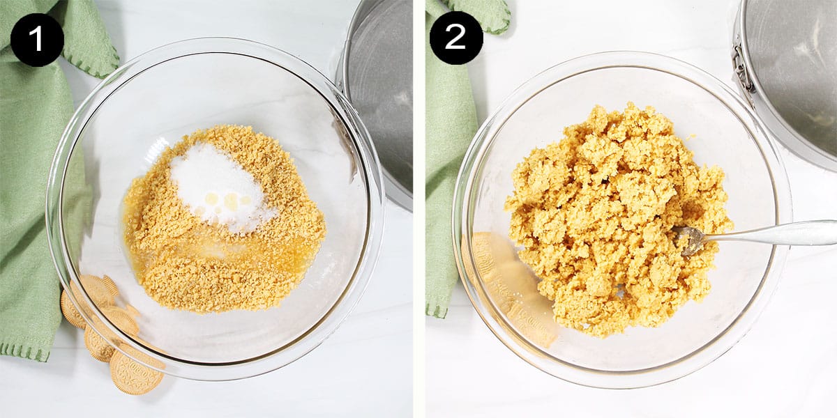 Prep for mixing the lemon Oreo crust.