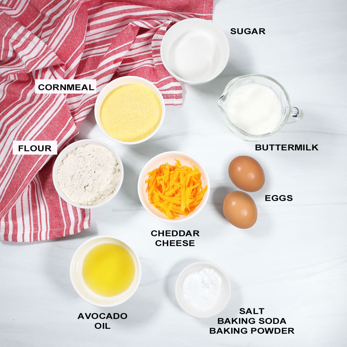 Cornbread topping ingredients.