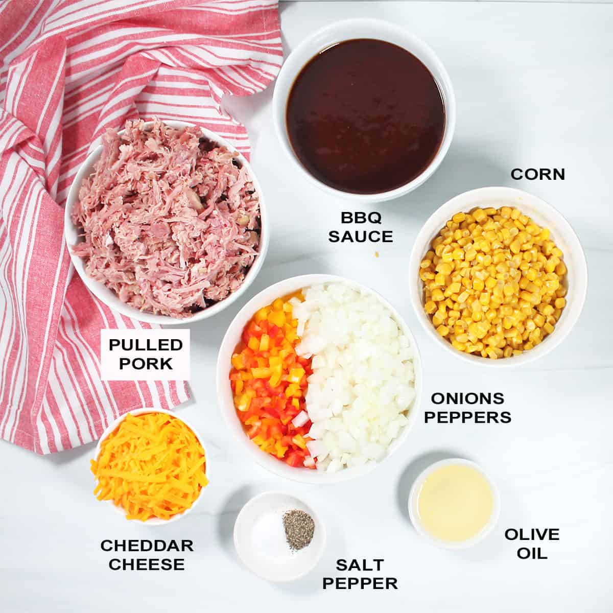 Pulled pork filling ingredients.