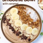 Fuel your day the delicious way! This Chocolate Smoothie Bowl with caramel is your go-to for a morning boost, post-workout refuel, or guilt-free dessert. Rich chocolate meets coffee, caramel, almond butter, bananas, and a sneaky serving of greens!