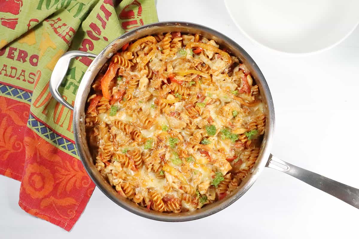 Baked Chicken Fajita Pasta.