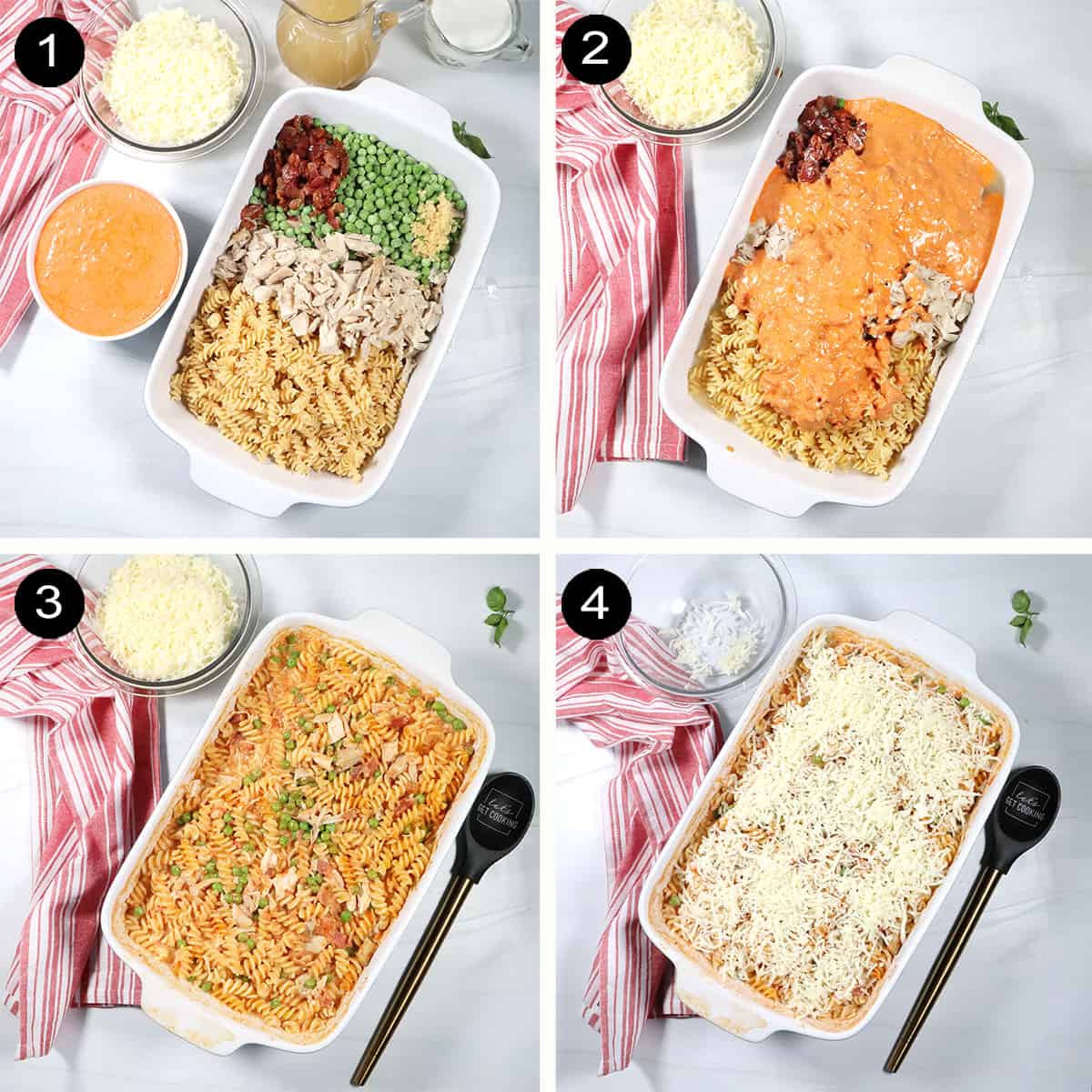 Steps to make Chicken Pasta in Vodka Sauce Casserole.