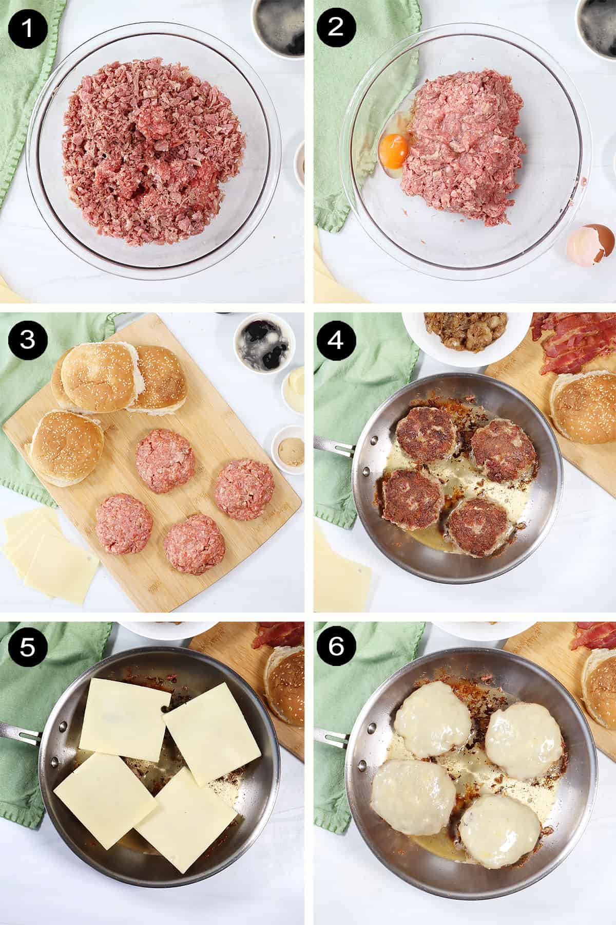 How to make corned beef burgers.